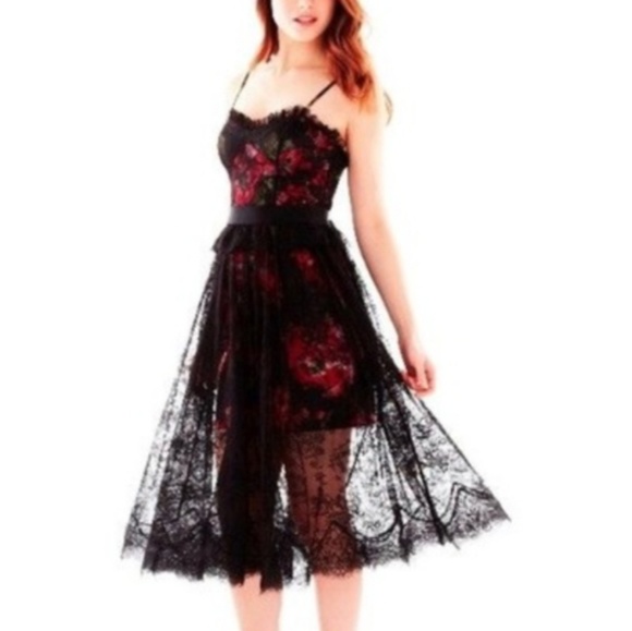 Pearl by Georgina Chapman Dresses & Skirts - 🆕️ PEARL G. Chapman Floral Dress w/Lace Overlay!